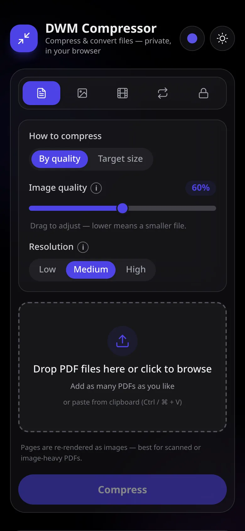 DWM Compressor on a phone